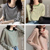 ボーダー柄tシャツ 長袖カットソー 春秋 | ANGELCLOSET | 詳細画像2