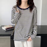 ボーダー柄tシャツ 長袖カットソー 春秋 | ANGELCLOSET | 詳細画像6