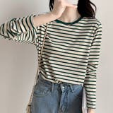 ボーダー柄tシャツ 長袖カットソー 春秋 | ANGELCLOSET | 詳細画像8