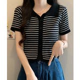 ニットtシャツ 薄手サマーニット 襟付きカットソー | SUNSHINE CLOSET | 詳細画像1 