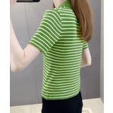 ボーダー柄ニットポロシャツレディース半袖 | ANGELCLOSET | 詳細画像16
