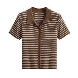 ボーダー柄ニットポロシャツレディース半袖 | ANGELCLOSET | 詳細画像27