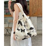 蝶モチーフトートバッグ大容量肩掛けバッグ | SUNSHINE CLOSET | 詳細画像4 