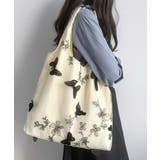 蝶モチーフトートバッグ大容量肩掛けバッグ | SUNSHINE CLOSET | 詳細画像7 