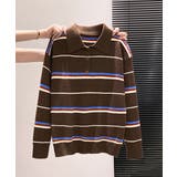 レトロ マルチボーダーポロニットレディース 長袖セーターゆったり大人カジュアル韓… | SUNSHINE CLOSET | 詳細画像21