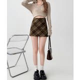 レトロチェック柄ミニスカートハイウエスト | SUNSHINE CLOSET | 詳細画像3 