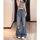 ダメージデニムパンツ ワイドレッグデニム | SUNSHINE CLOSET | 詳細画像7 