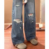 ダメージデニムパンツ ワイドレッグデニム | SUNSHINE CLOSET | 詳細画像9 