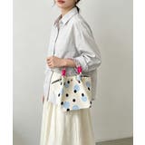 小さめハンドバッグ 大人可愛いバケツバッグ 水玉柄ニットトート | SUNSHINE CLOSET | 詳細画像13 