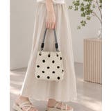 小さめハンドバッグ 大人可愛いバケツバッグ 水玉柄ニットトート | SUNSHINE CLOSET | 詳細画像8 