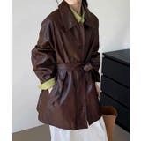 エコレザーロングジャケット韓国風アウター | SUNSHINE CLOSET | 詳細画像1