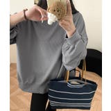 ゆったりクルーネック長袖ワッフルトップスビッグシルエット無地レディース韓国風カジ… | SUNSHINE CLOSET | 詳細画像15 