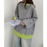 ゆったりクルーネック長袖ワッフルトップスビッグシルエット無地レディース韓国風カジ… | SUNSHINE CLOSET | 詳細画像2 