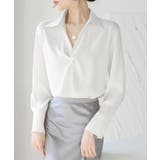 ツイストブラウス長袖ブラウスVネック上品 | SUNSHINE CLOSET | 詳細画像1 