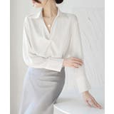 ツイストブラウス長袖ブラウスVネック上品 | SUNSHINE CLOSET | 詳細画像2 