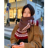 北欧風ジャガードロングマフラー秋冬レディース首元防寒ショール 大人可愛いボリュー… | SUNSHINE CLOSET | 詳細画像12
