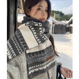 北欧風ジャガードロングマフラー秋冬レディース首元防寒ショール 大人可愛いボリュー… | SUNSHINE CLOSET | 詳細画像2