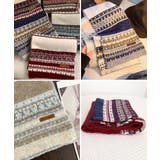 北欧風ジャガードロングマフラー秋冬レディース首元防寒ショール 大人可愛いボリュー… | SUNSHINE CLOSET | 詳細画像21