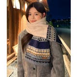 北欧風ジャガードロングマフラー秋冬レディース首元防寒ショール 大人可愛いボリュー… | SUNSHINE CLOSET | 詳細画像6