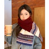 北欧風ジャガードロングマフラー秋冬レディース首元防寒ショール 大人可愛いボリュー… | SUNSHINE CLOSET | 詳細画像9