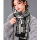 クラシカル配色ライン リバーシブルマフラー 千鳥格子ストール防寒 | SUNSHINE CLOSET | 詳細画像2