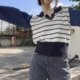 ポロカラーニットセーター ボーダー 秋冬 | SUNSHINE CLOSET | 詳細画像12