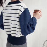 ポロカラーニットセーター ボーダー 秋冬 | SUNSHINE CLOSET | 詳細画像7