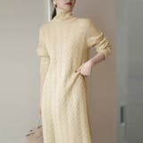 ケーブル編みニットワンピース 韓国 秋冬 | SUNSHINE CLOSET | 詳細画像6 