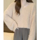 クロップド丈シャギーニット Vネック長袖 | SUNSHINE CLOSET | 詳細画像10