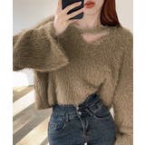 クロップド丈シャギーニット Vネック長袖 | SUNSHINE CLOSET | 詳細画像14