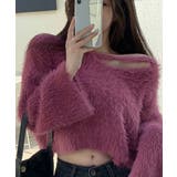 クロップド丈シャギーニット Vネック長袖 | SUNSHINE CLOSET | 詳細画像16