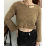 クロップド丈シャギーニット Vネック長袖 | SUNSHINE CLOSET | 詳細画像24