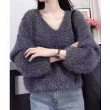 ラメシャギーニットトップス Vネック秋冬 | SUNSHINE CLOSET | 詳細画像1 