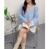 ラメシャギーニットトップス Vネック秋冬 | SUNSHINE CLOSET | 詳細画像18 