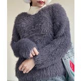 ラメシャギーニットトップス Vネック秋冬 | SUNSHINE CLOSET | 詳細画像3 