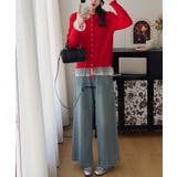 レース切り替えニットカーディガン長袖秋冬 | SUNSHINE CLOSET | 詳細画像18