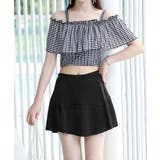 水着 オフショルダーチェック柄水着韓国風 | SUNSHINE CLOSET | 詳細画像1 