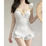 レディース水着体型カバー フェミニン 露出控えめ水着一体型ショートパンツ付き | SUNSHINE CLOSET | 詳細画像14 