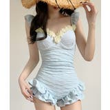 レディース水着体型カバー フェミニン 露出控えめ水着一体型ショートパンツ付き | SUNSHINE CLOSET | 詳細画像2 