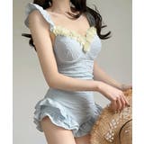 レディース水着体型カバー フェミニン 露出控えめ水着一体型ショートパンツ付き | SUNSHINE CLOSET | 詳細画像3 