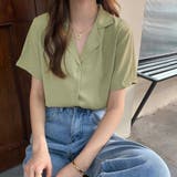 カラー開襟シャツ レディース 韓国風 | ANGELCLOSET | 詳細画像10