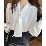 ボウタイ ブラウス レディース Vネック | SUNSHINE CLOSET | 詳細画像1