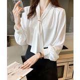 ボウタイ ブラウス レディース Vネック | SUNSHINE CLOSET | 詳細画像2