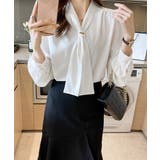 ボウタイ ブラウス レディース Vネック | SUNSHINE CLOSET | 詳細画像3