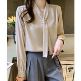 ボウタイ ブラウス レディース Vネック | SUNSHINE CLOSET | 詳細画像6