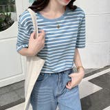 カラーボーダー Tシャツ レディース半袖 | ANGELCLOSET | 詳細画像11