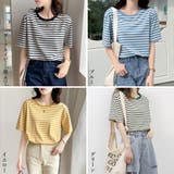 カラーボーダー Tシャツ レディース半袖 | ANGELCLOSET | 詳細画像2