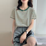 カラーボーダー Tシャツ レディース半袖 | ANGELCLOSET | 詳細画像9