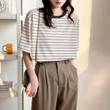 トップス ボーダー柄 tシャツ 半袖 夏 | ANGELCLOSET | 詳細画像10
