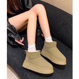 厚底ムートンブーツ 裏起毛ショートブーツ | SUNSHINE CLOSET | 詳細画像16